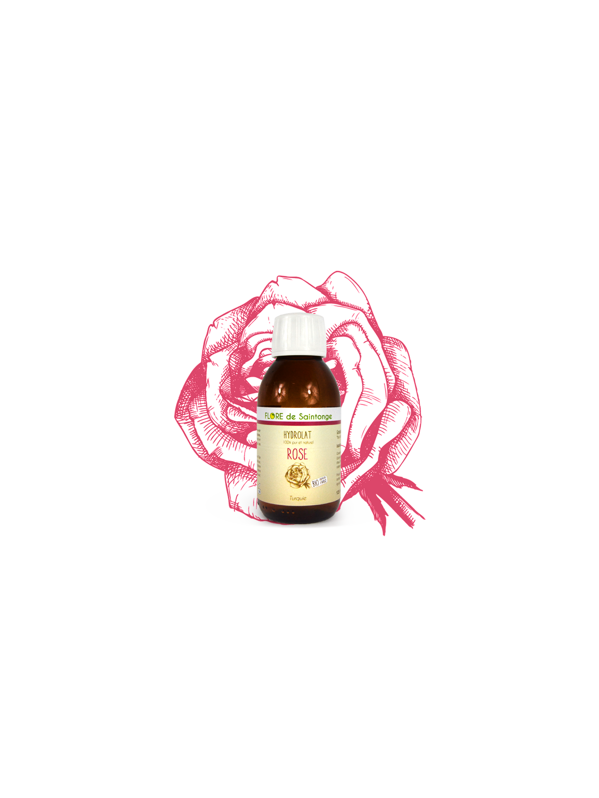 Eau florale de rose bio - Flore de Saintonge
